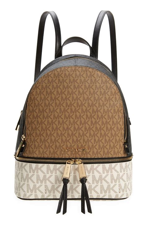 michael kors rhea zip small leather backpack|michael kors original.